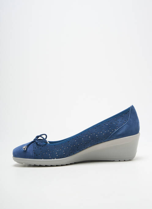 Ballerines nubuck talon de 4 à 6cm bleu ENVAL SOFT femme
