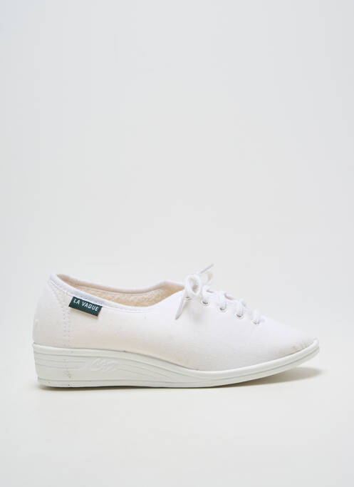 Chaussons/pantoufles fermeture lacets talon plat jusqu'à 3cm blanc LA VAGUE femme