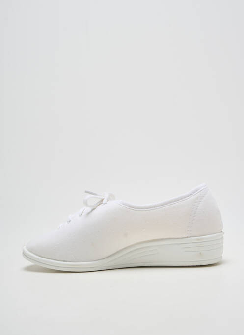 Chaussons/pantoufles fermeture lacets talon plat jusqu'à 3cm blanc LA VAGUE femme