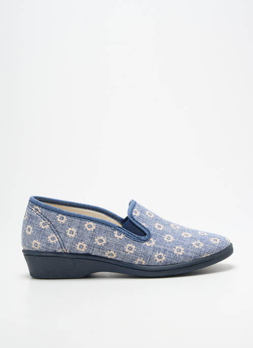 Chaussons/pantoufles bout rond talon plat jusqu'à 3cm bleu LA VAGUE femme