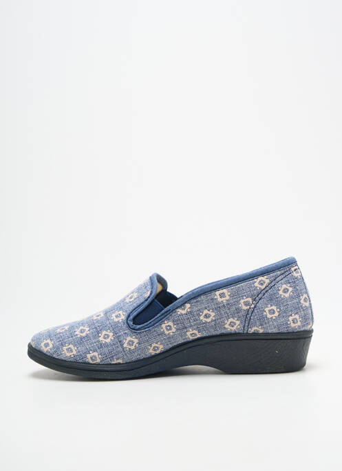 Chaussons/pantoufles bout rond talon plat jusqu'à 3cm bleu LA VAGUE femme