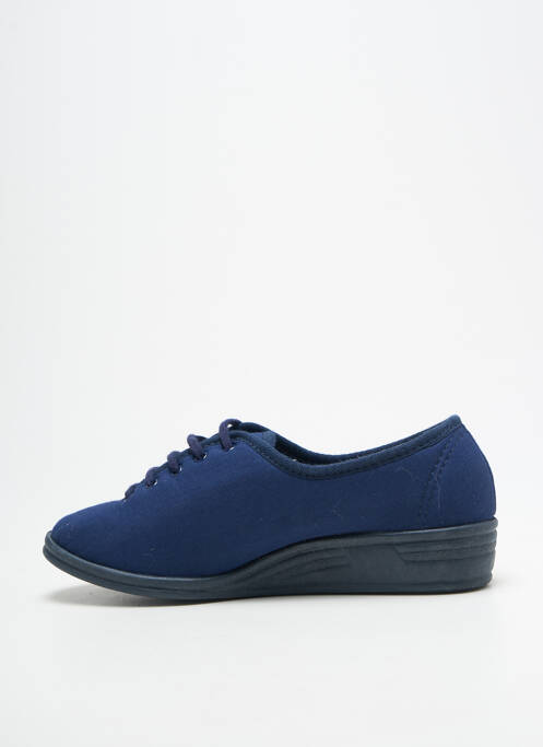 Chaussons/pantoufles fermeture lacets talon plat jusqu'à 3cm bleu LA VAGUE femme