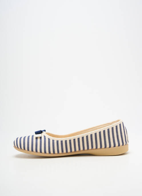 Chaussons/pantoufles bout rond talon plat jusqu'à 3cm bleu LA VAGUE femme