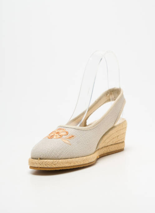 Espadrilles bout rond talon de 4 à 6cm beige BAYONA femme
