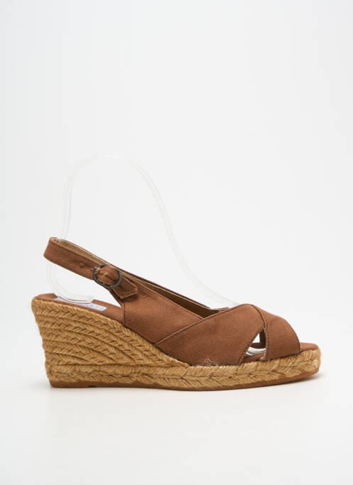 Espadrilles fermeture boucle(s) talon de 7 à 9cm marron LA VAGUE femme