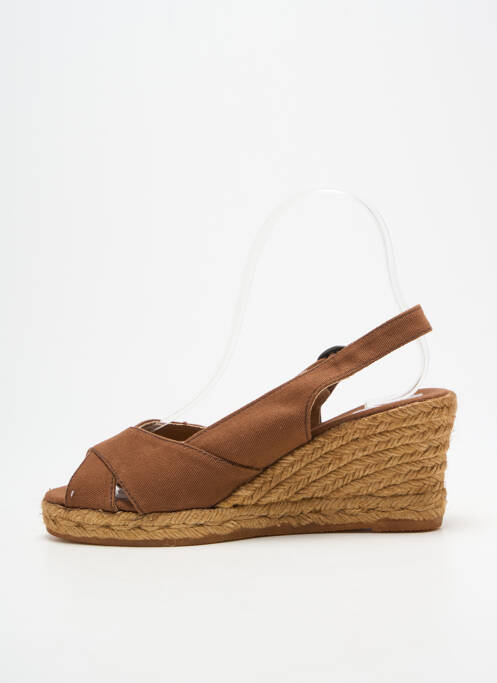Espadrilles fermeture boucle(s) talon de 7 à 9cm marron LA VAGUE femme