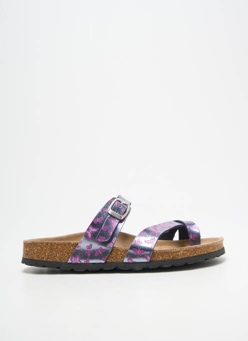 Tongs voute plantaire talon plat jusqu'à 3cm argent BIO TIME femme