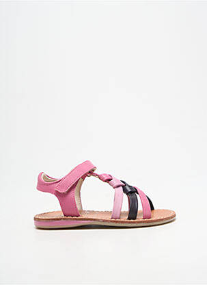 Sandales/nu pieds fermeture scratch bout ouvert rose NOËL fille