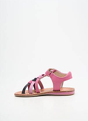 Sandales/nu pieds fermeture scratch bout ouvert rose NOËL fille