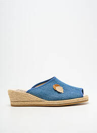 Mules/sabots bout ouvert talon de 4 à 6cm bleu BAYONA femme