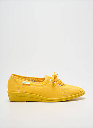 Chaussons/pantoufles fermeture lacets talon plat jusqu'à 3cm jaune WAPITI femme