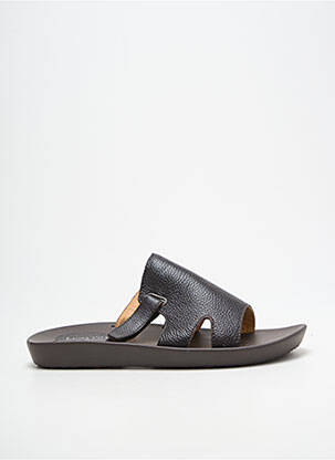 Mules/sabots tissage satiné talon plat jusqu'à 3cm marron LAURA VITA femme