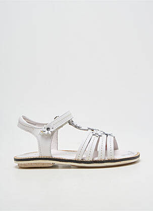 Sandales/nu pieds fermeture scratch bout ouvert blanc NOËL fille