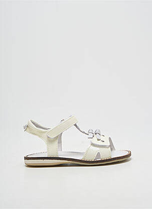 Sandales/nu pieds tissage vernis bout ouvert blanc NOËL fille