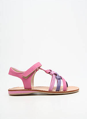 Sandales/nu pieds fermeture scratch bout ouvert rose NOËL fille