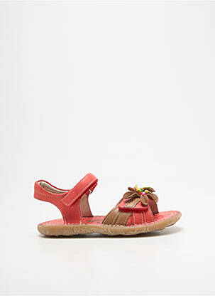 Sandales/nu pieds fermeture scratch bout ouvert rouge NOËL fille