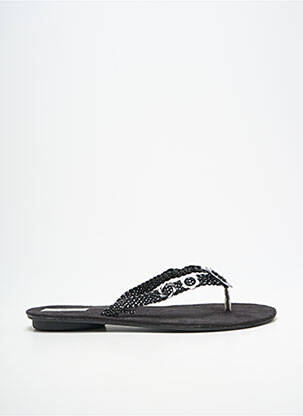 Tongs bout ouvert talon plat jusqu'à 3cm noir ELUE PAR NOUS femme