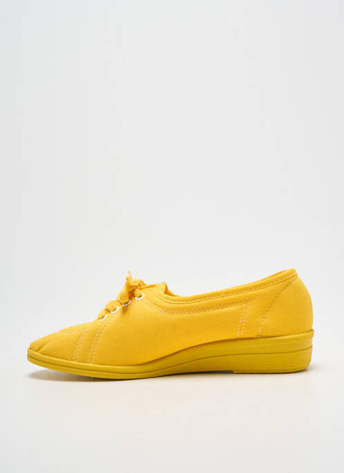 Chaussons/pantoufles fermeture lacets talon plat jusqu'à 3cm jaune WAPITI femme
