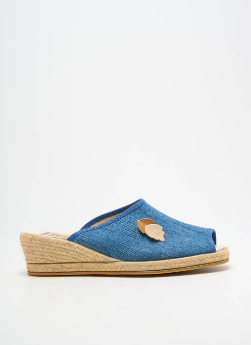 Mules/sabots talon compensé talon de 4 à 6cm bleu BAYONA femme