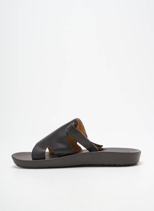 Mules/sabots tissage satiné talon plat jusqu'à 3cm marron LAURA VITA femme