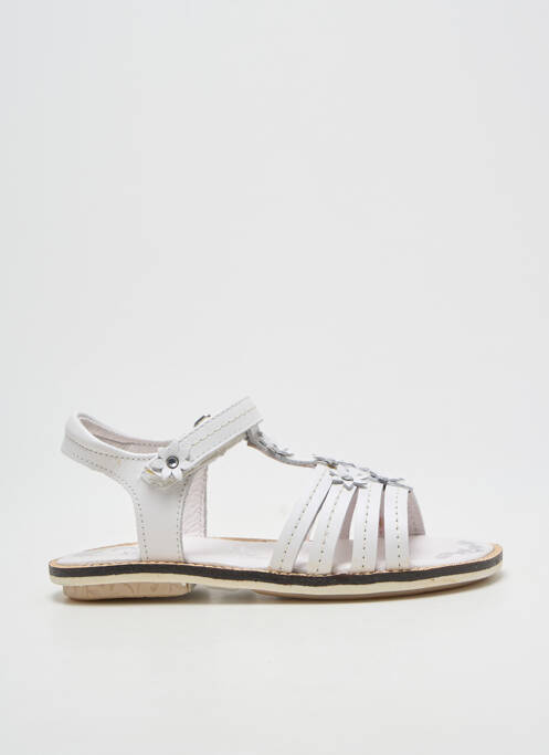 Sandales/nu pieds fermeture scratch bout ouvert blanc NOËL fille