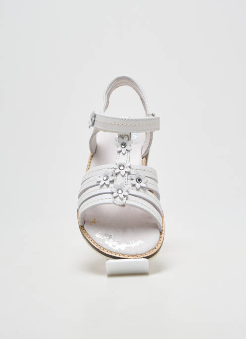 Sandales/nu pieds fermeture scratch bout ouvert blanc NOËL fille