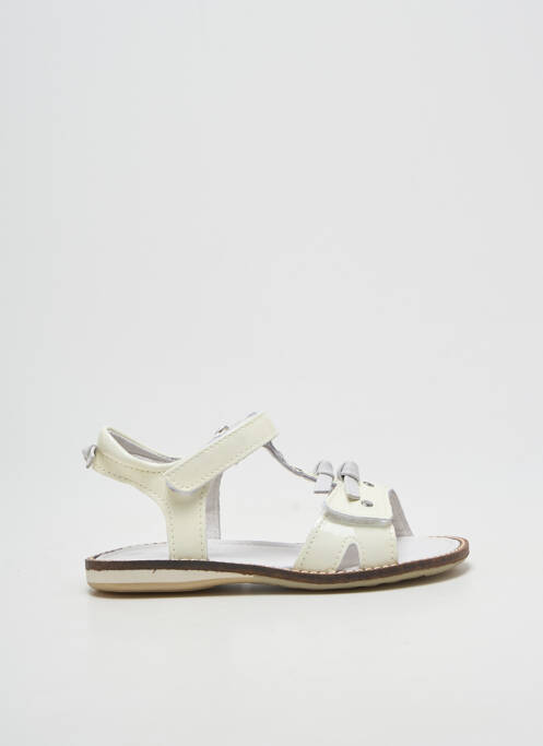 Sandales/nu pieds tissage vernis bout ouvert blanc NOËL fille