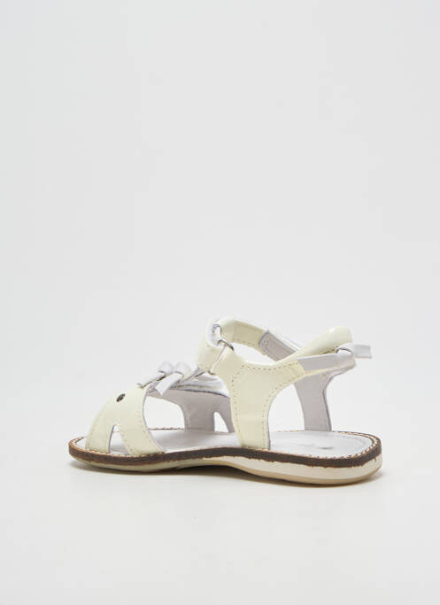 Sandales/nu pieds tissage vernis bout ouvert blanc NOËL fille