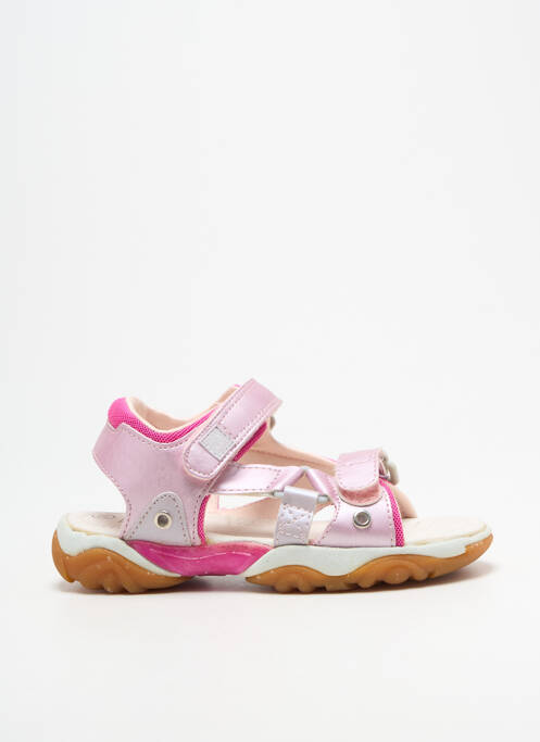 Sandales/nu pieds fermeture scratch bout ouvert rose NOËL fille