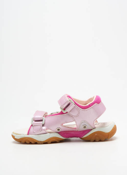 Sandales/nu pieds fermeture scratch bout ouvert rose NOËL fille