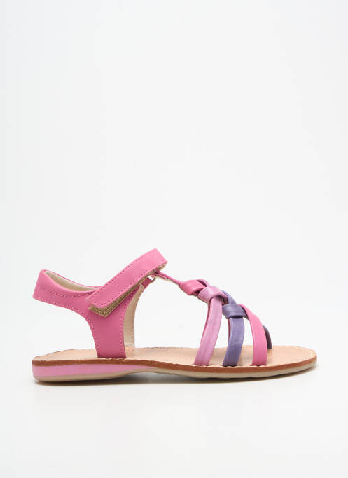 Sandales/nu pieds fermeture scratch bout ouvert rose NOËL fille