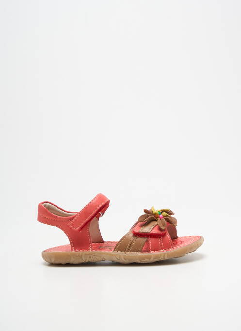 Sandales/nu pieds fermeture scratch bout ouvert rouge NOËL fille