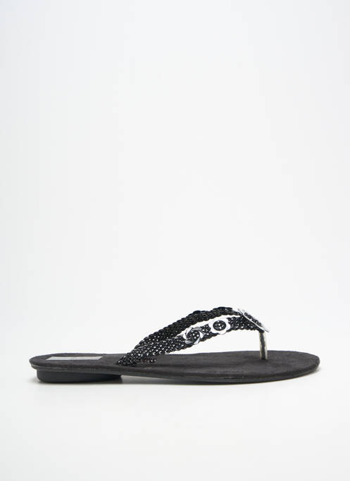 Tongs bout ouvert talon plat jusqu'à 3cm noir ELUE PAR NOUS femme