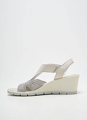 Sandales/nu pieds tissage satiné talon de 4 à 6cm gris ENVAL SOFT femme