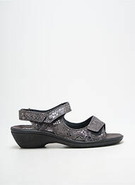 Sandales/nu pieds tissage satiné talon de 4 à 6cm argent ENVAL SOFT femme
