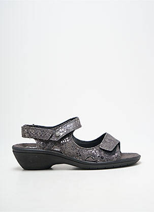 Sandales/nu pieds tissage satiné talon de 4 à 6cm argent ENVAL SOFT femme