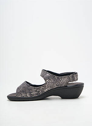 Sandales/nu pieds tissage satiné talon de 4 à 6cm argent ENVAL SOFT femme