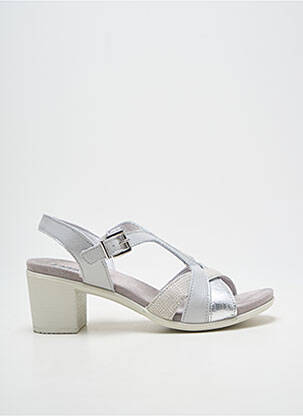 Sandales/nu pieds tissage satiné talon de 7 à 9cm argent ENVAL SOFT femme