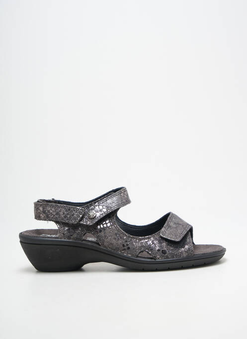 Sandales/nu pieds tissage satiné talon de 4 à 6cm argent ENVAL SOFT femme