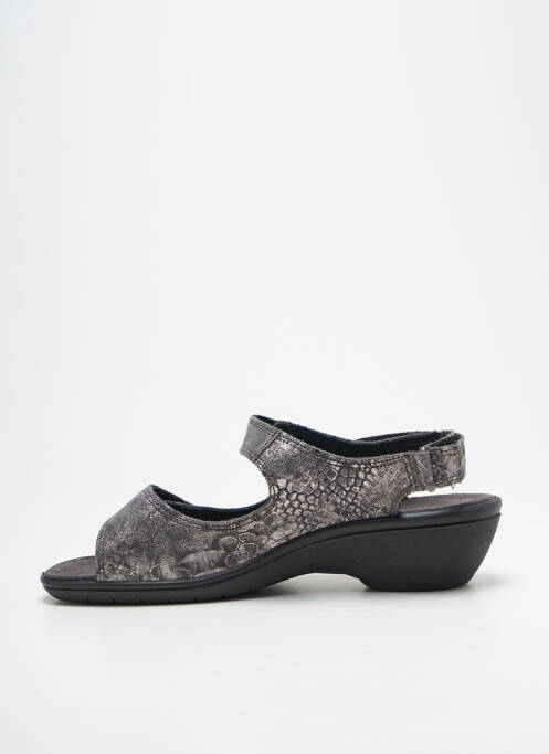 Sandales/nu pieds tissage satiné talon de 4 à 6cm argent ENVAL SOFT femme