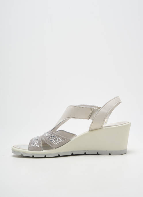 Sandales/nu pieds tissage satiné talon de 4 à 6cm gris ENVAL SOFT femme