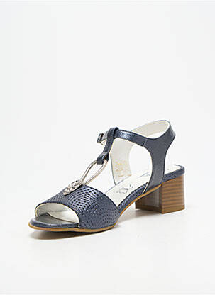 Sandales/nu pieds tissage satiné talon de 4 à 6cm bleu INEA femme