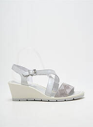 Sandales/nu pieds tissage satiné talon de 4 à 6cm gris ENVAL SOFT femme