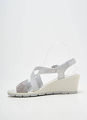 Sandales/nu pieds tissage satiné talon de 4 à 6cm gris ENVAL SOFT femme