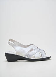 Sandales/nu pieds tissage satiné talon de 4 à 6cm argent PEDI GIRL femme
