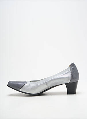 Escarpins tissage satiné talon de 4 à 6cm gris PEDI GIRL femme
