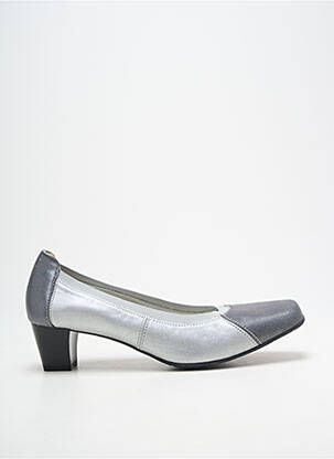 Escarpins tissage satiné talon de 4 à 6cm gris PEDI GIRL femme