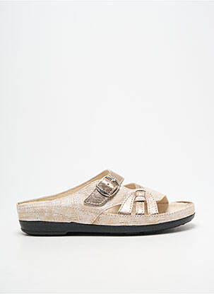 Mules/sabots tissage satiné talon plat jusqu'à 3cm or PEDI GIRL femme