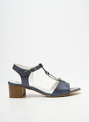 Sandales/nu pieds matière lisse talon de 4 à 6cm bleu INEA femme