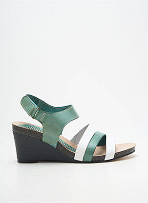 Sandales/nu pieds talon compensé talon de 7 à 9cm vert SPK femme